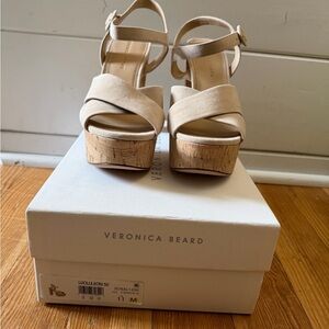 Veronica Beard Beige Platform Sandals